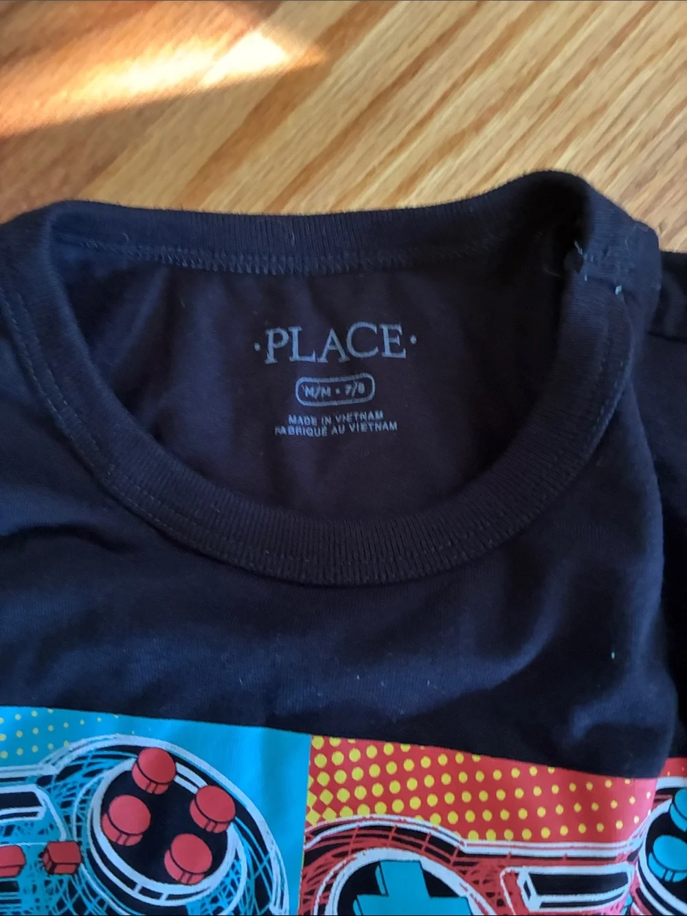 The Children's Place Blue Gamer Controller Tee with Neon Graphics
